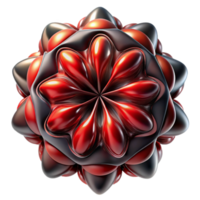 Maravilhoso abstrato uma complexo fractal padrão, rendido dentro tons do profundo vermelho e preto, com uma sutil, ambiente brilho 4k png