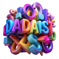 wonderful creative A chaotic jumble of letters and symbols, rendered in vibrant graffiti-style, illuminated by a neon glow, in a Dadaist style exclusive png