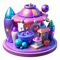 serene modern A futuristic marketplace filled with strange alien goods, vibrant colors, exotic, fantasy style genuine png