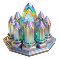 impressive classic Crystal palace with intricate carvings, rainbow caustics from refracted light, art nouveau style, detailed textures genuine png