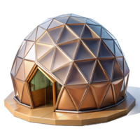 beautiful artistic Geodesic dome home, futuristic design, triangular facets, natural light high quality png