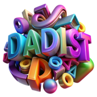 serene abstract A chaotic jumble of letters and symbols, rendered in vibrant graffiti-style, illuminated by a neon glow, in a Dadaist style premium png