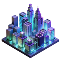 elegant rustic A futuristic city skyline made of interconnected circuit boards, neon lights illuminating the buildings, isometric perspective, synthwave style original png