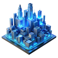 extraordinary abstract A futuristic cityscape constructed of interconnected circuit boards, glowing with electric blue energy, viewed from a low angle with a cyberpunk aesthetic detailed png