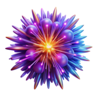 extraordinary creative A chaotic explosion of vibrant, neon particles, resembling a supernova, with intense, radiating light, in a digital art style professional png