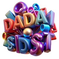 impressive modern A chaotic jumble of letters and symbols, rendered in vibrant graffiti-style, illuminated by a neon glow, in a Dadaist style detailed png