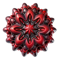 impressionante artístico uma complexo fractal padrão, rendido dentro tons do profundo vermelho e preto, com uma sutil, ambiente brilho profissional png