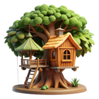 beautiful minimalist A wooden treehouse nestled in a giant redwood, dappled sunlight, rustic charm, fantasy art style authentic png