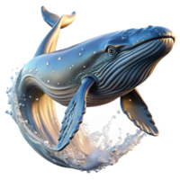 extraordinary rustic A majestic humpback whale breaching the surface, water cascading off its massive form, golden hour lighting, National Geographic style high resolution png