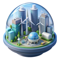 extraordinary modern A futuristic city powered by renewable energy, sleek, sustainable design, architectural visualization style authentic png