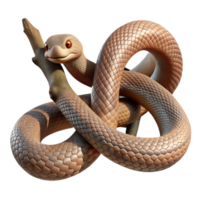 dramatic rustic A slithering snake coiled around a tree branch, close-up, textured scales, realistic style detailed png