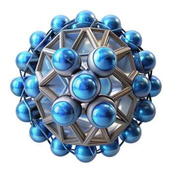 degno di nota astratto un' sciame di nanobot formatura un' complesso, geometrico struttura, illuminato di interno bioluminescenza, nel un' microscopico, scientifico stile professionale png