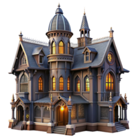 dramatic traditional A Victorian mansion, intricate ironwork, stained glass windows, dramatic lighting, gothic style authentic png
