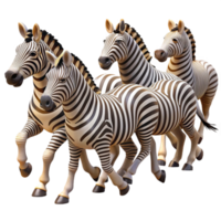 beautiful contemporary A zebra herd migrating across the savanna, striped patterns, dynamic pose exclusive png
