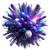 extraordinary vintage A chaotic explosion of particles and light trails, in a palette of deep blues and purples, with a dynamic, futuristic feel high quality png