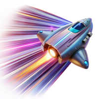 vibrant abstract A futuristic spaceship warping through hyperspace, streaks of light and color, science fiction style genuine png