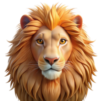 stunning abstract Portrait of a regal lion with a flowing mane, lit by golden sunlight, in a realistic animal portrait style detailed png