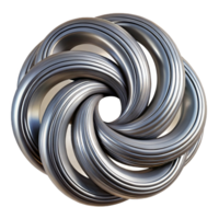 serene classic A mesmerizing pattern of interlocking spirals, rendered in a metallic texture with a brushed finish, art deco style professional png
