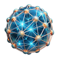 impressive classic A network of interconnected, glowing lines and nodes, forming a complex, abstract brain structure, with a futuristic, scientific feel high resolution png