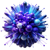 stunning modern A chaotic explosion of particles and light trails, in a palette of deep blues and purples, with a dynamic, futuristic feel premium png