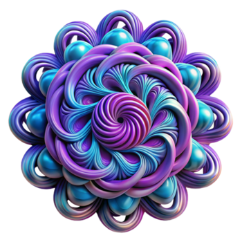 magnífico moderno un complejo, fractal modelo de intrincado líneas y curvas, en vibrante, contrastando colores, con un hipnótico, fascinante efecto 4k png