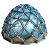 dramatic contemporary Tessellated dome structure, interlocking geometric shapes, translucent material, internal lighting, futuristic architecture exclusive png
