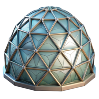 vibrant vintage Tessellated dome structure, interlocking geometric shapes, translucent material, internal lighting, futuristic architecture genuine png