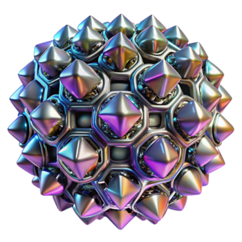 impresionante creativo un enjambre de nanobots formando un complejo geométrico forma, reluciente metálico textura, iluminado por múltiple de colores láseres, futurista estilo auténtico png