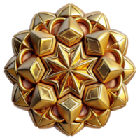 elegant vintage A kaleidoscope of tessellated, metallic shapes, reflecting a warm, golden light, in an Art Deco style authentic png