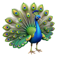 impressive minimalist A regal peacock displaying its vibrant tail feathers, with intricate patterns and iridescent colors, in a stunning, nature photography style high resolution png