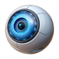 wonderful contemporary A close-up of a robotic eye, intricate details visible in the iris and lens, illuminated by a bright, white light. Photorealistic style 4K png
