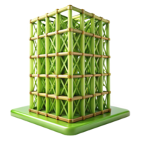 stunning modern Bamboo skyscraper, intricate lattice structure, green facade, dappled sunlight, sustainable architecture style original png