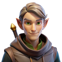 vibrant rustic Portrait of a cunning rogue with a sly smirk and a hidden dagger, lit by dim, shadowy light, in a fantasy art style authentic png