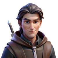vibrant modern Portrait of a cunning rogue with a sly smirk and a hidden dagger, lit by dim, shadowy light, in a fantasy art style genuine png