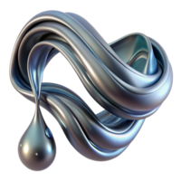 elegant traditional Flowing ribbons of liquid mercury, reflecting a dim, ambient light, in a Surrealist style high quality png