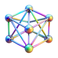 impressive minimalist A network of interconnected, crystalline structures, refracting a rainbow spectrum of light, in a Futuristic style original png