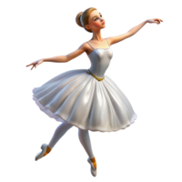 elegant abstract Portrait of a graceful ballerina with a delicate posture, wearing a flowing white tutu, lit by stage lighting, in a romantic painting style high resolution png