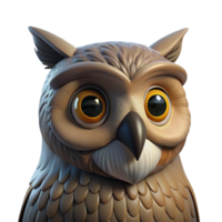 elegant traditional Portrait of a wise owl with large eyes, intricate feathers, and a contemplative expression, lit by moonlight, in a nature photography style original png