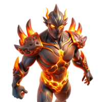 impressive creative A powerful elemental being made of fire, surrounded by flames, illuminated by its own internal glow. Abstract fantasy, digital art style authentic png