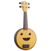 Smiling Banjo Musical Instrument with Fretboard and Strings png