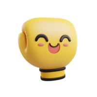 Cheerful 3D Emoji Face with Smiling Expression and Cartoon Style Design png