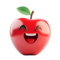 The Joyous and Bright Red Apple Emoji Character Represents a Healthy and Sweet Fresh Fruit png