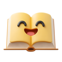 Open Book Emoji with Smiling and Joyful Expression png