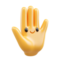 3D Rendered Waving Hand Emoji on White Background png