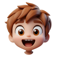 Boy Emoji Character with 3D Render Isolated on White Background png