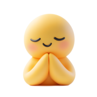 Folded Hands Emoji 3D Render Isolated on White Background png