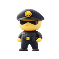 Stylized 3D Render of Stern Looking Guard Emoji Character Isolated on White Background png