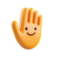 Waving 3D Render Emoji Isolated on White Background png