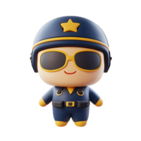 Playful Pilot Emoji in 3D Render Isolated on White Background png