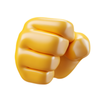 Powerful Raised Fist Emoji Icon in 3D Rendering on White Background png